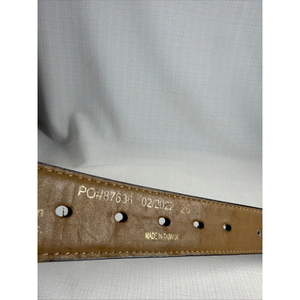 Ariat Womens Turquoise Inlay Floral Tooled Leather Belt Studded Western Buckle